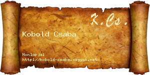 Kobold Csaba névjegykártya