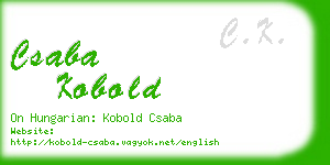 csaba kobold business card